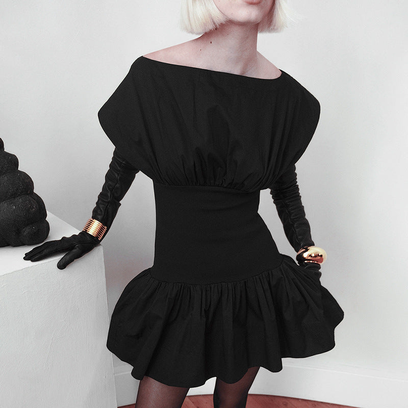 Boat Neck Cap Sleeve Fit and Flare Pleated Skater Mini Dress 10