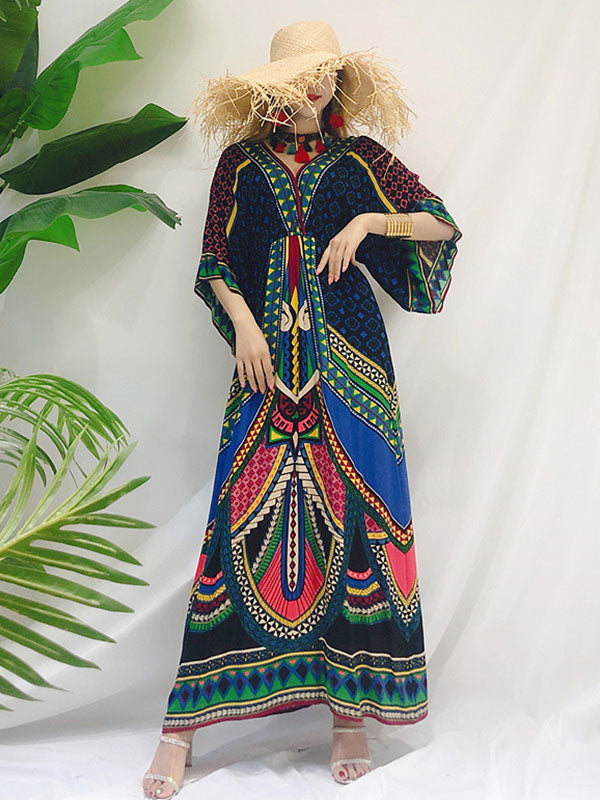 Spaghetti Strap Tiered Ruffle Bohemian Maxi Dress