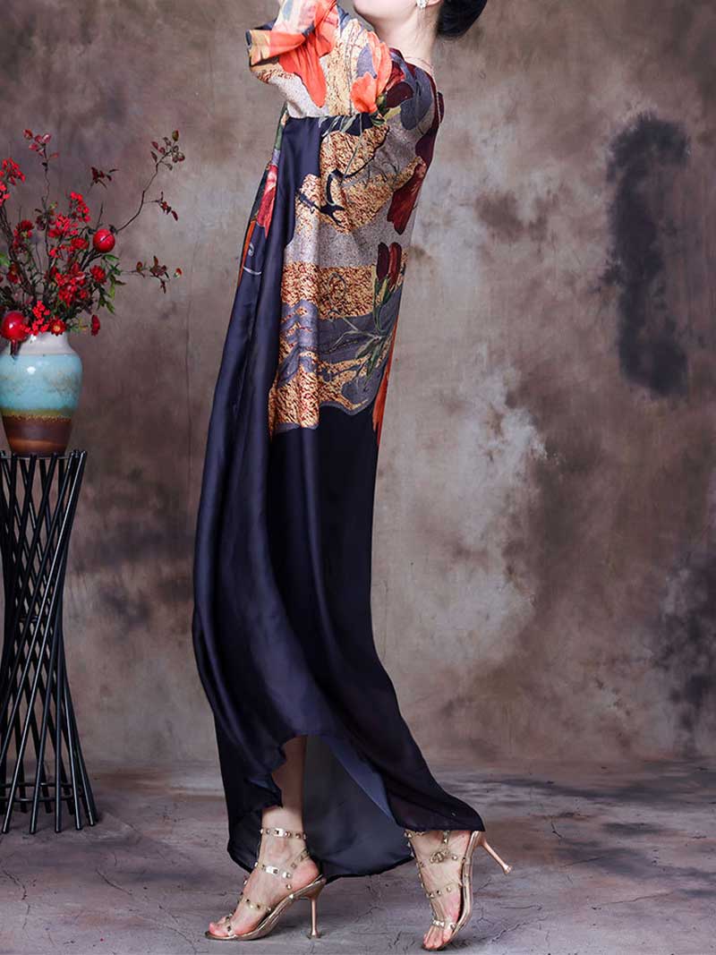 Spaghetti Strap Abstract Print Maxi Dress 8