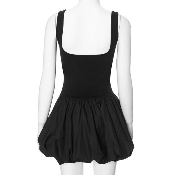 Wide Strap Corset Basque Waist Puff Bubble Skirt Mini Dress 3