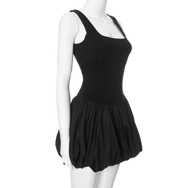 Wide Strap Corset Basque Waist Puff Bubble Skirt Mini Dress 5