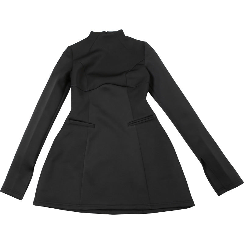 Mock Neck Ruched Cutout Bodycon Mini Dress 13