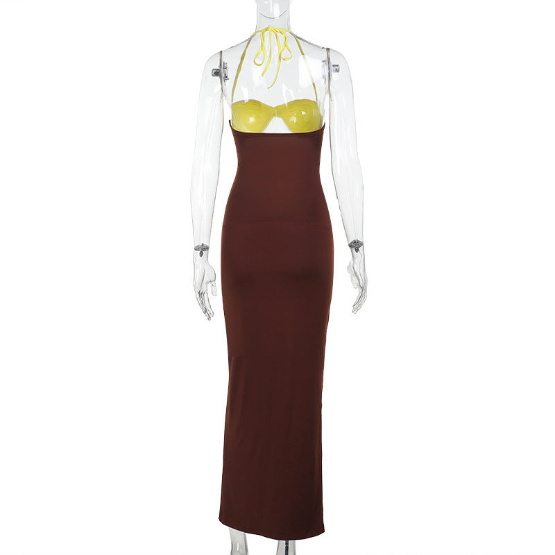 Strapless Twisted Knot Tiered Cutout Bandage Column Maxi Gown 14