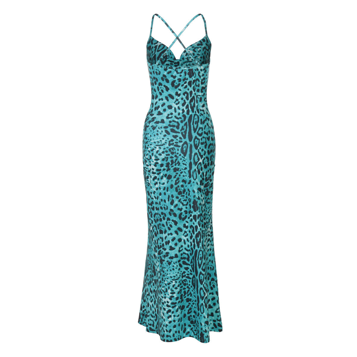 Spaghetti Strap Print Cowl Neck Maxi Slip Dress 14