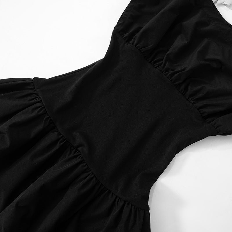 Boat Neck Cap Sleeve Fit and Flare Pleated Skater Mini Dress 15