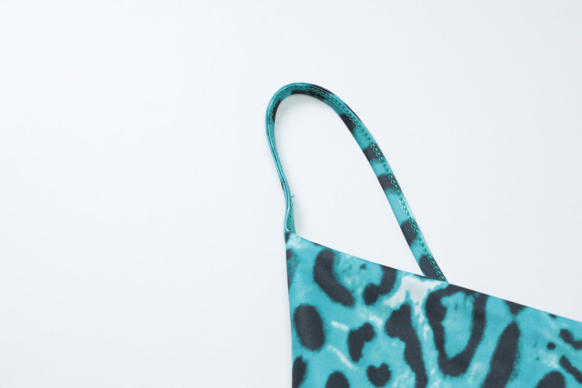 Spaghetti Strap Print Cowl Neck Maxi Slip Dress 16