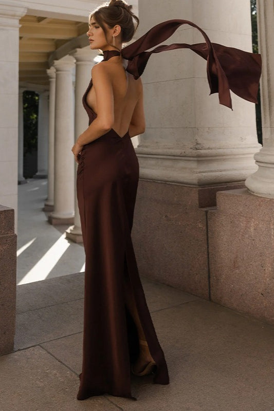 Satin Backless Sleeveless Dress 10