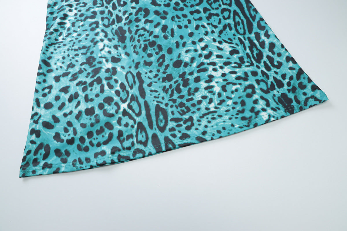 Spaghetti Strap Print Cowl Neck Maxi Slip Dress 19