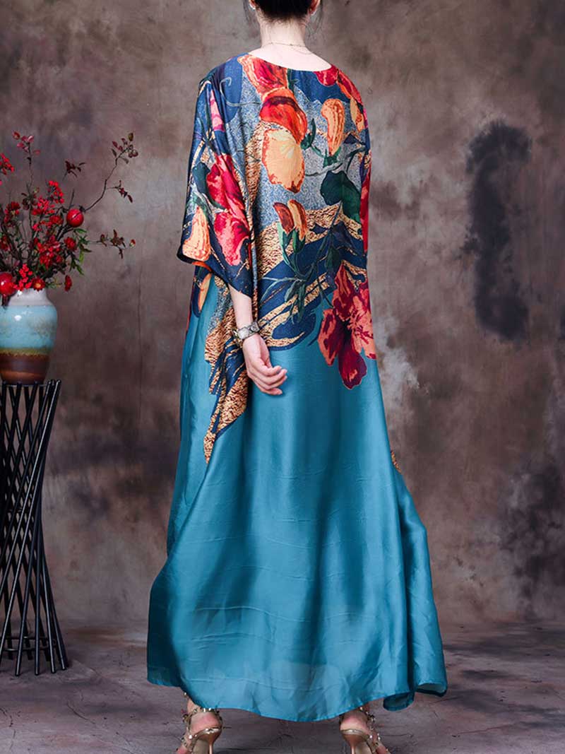 Spaghetti Strap Abstract Print Maxi Dress 4