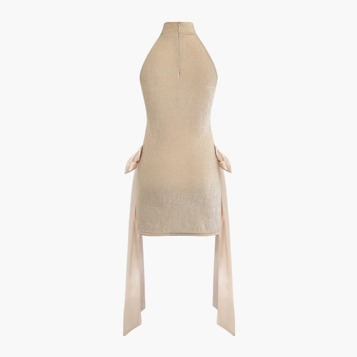 Sweetheart Bow Trim Glitter Mesh Mini Dress 6