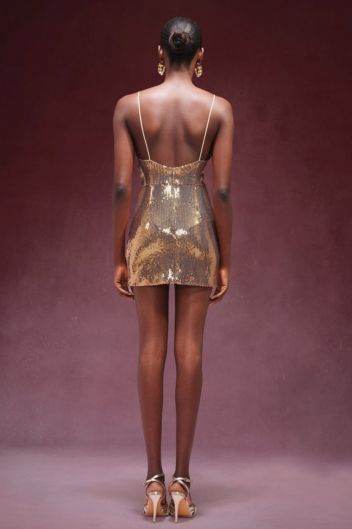 Halter V Neck Sequin Mini Dress 6