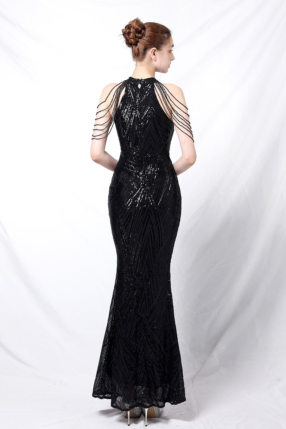 Sequin Halter Mermaid Maxi Dress 4