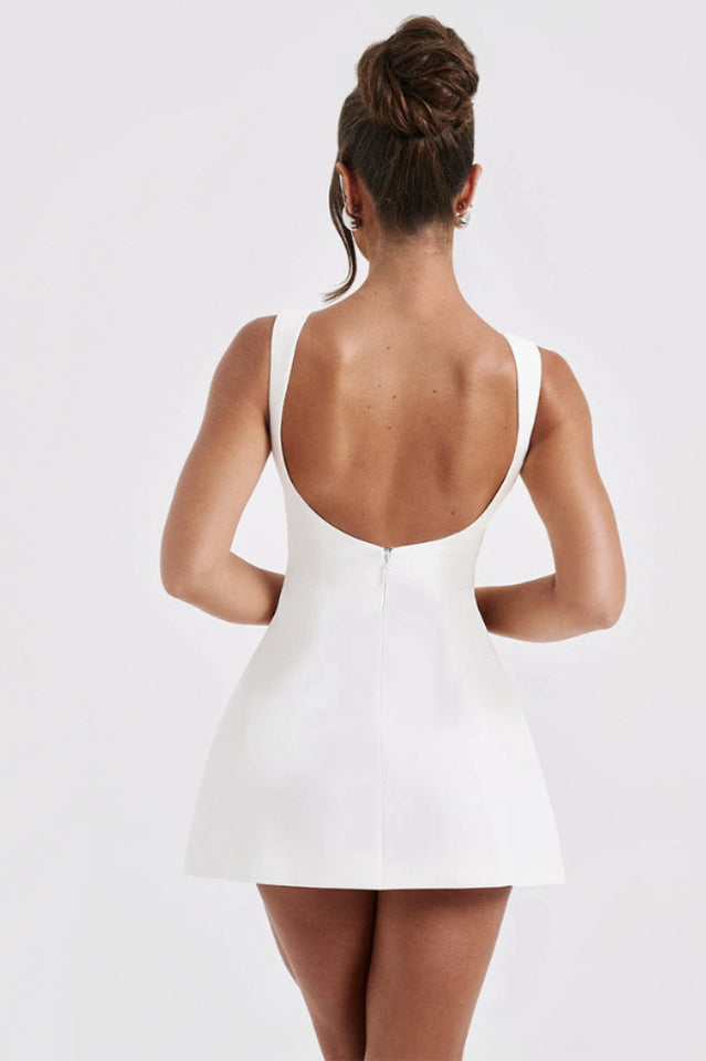 Boat Neck Sleeveless Fit-and-Flare Mini Dress 2