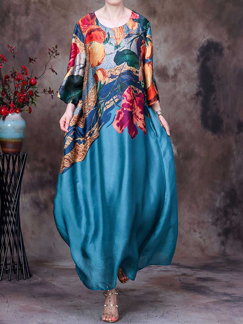 Spaghetti Strap Abstract Print Maxi Dress 2