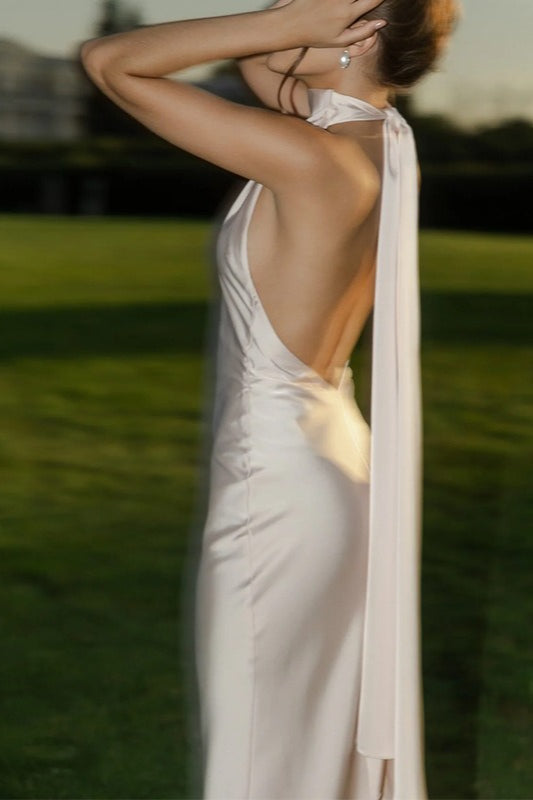 Satin Backless Sleeveless Dress 17