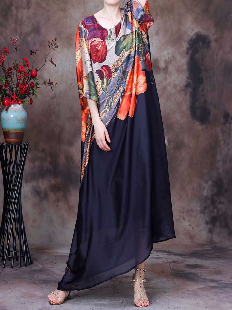 Spaghetti Strap Abstract Print Maxi Dress 10