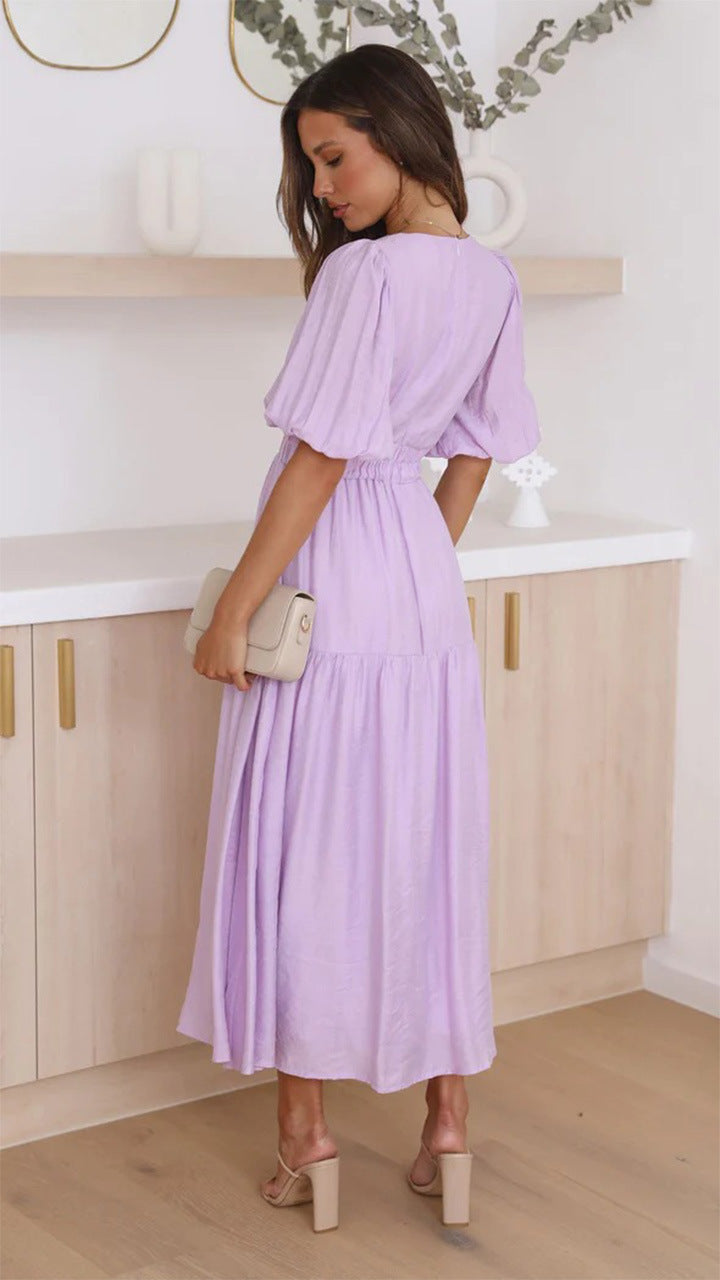 Smocked Bodice Ruffle Midi Dress 3