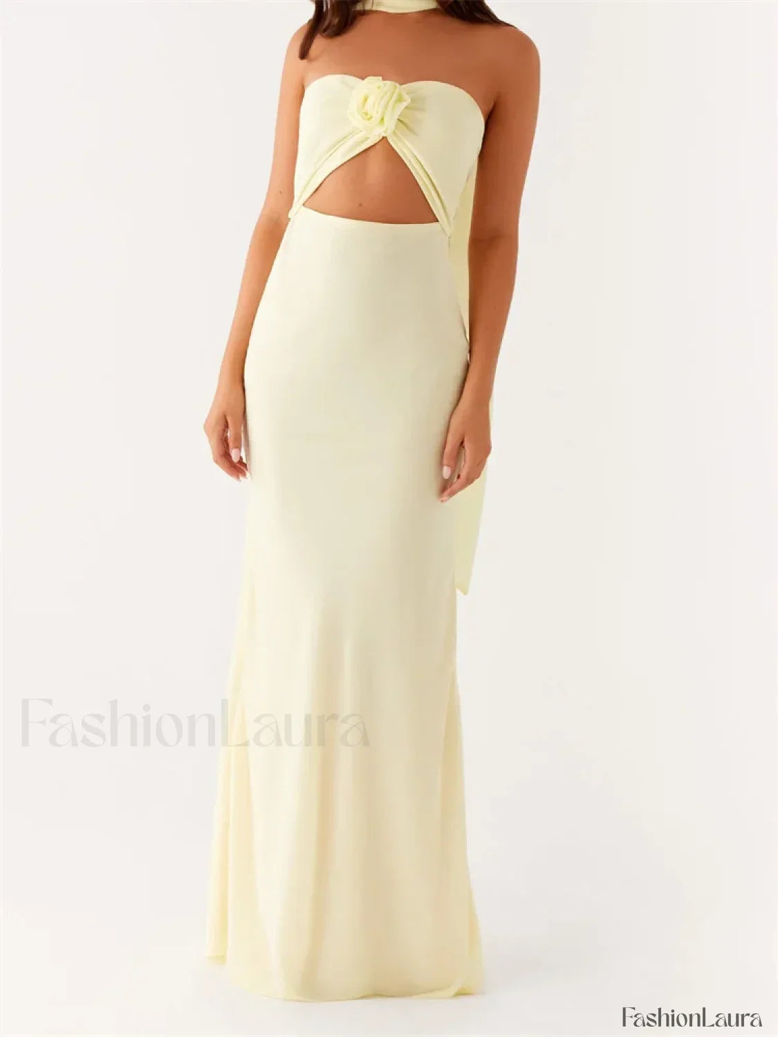 3D Flower Patchwork Tube Maxi Dress 21