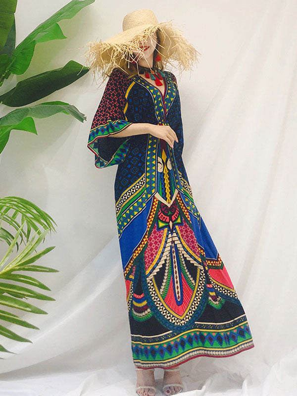 Spaghetti Strap Tiered Ruffle Bohemian Maxi Dress 4
