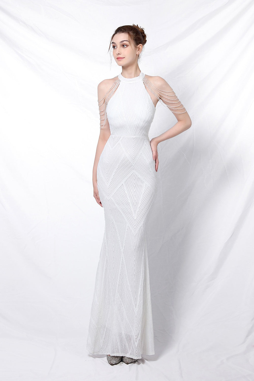 Sequin Halter Mermaid Maxi Dress 8