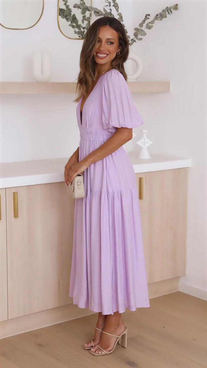 Smocked Bodice Ruffle Midi Dress 2
