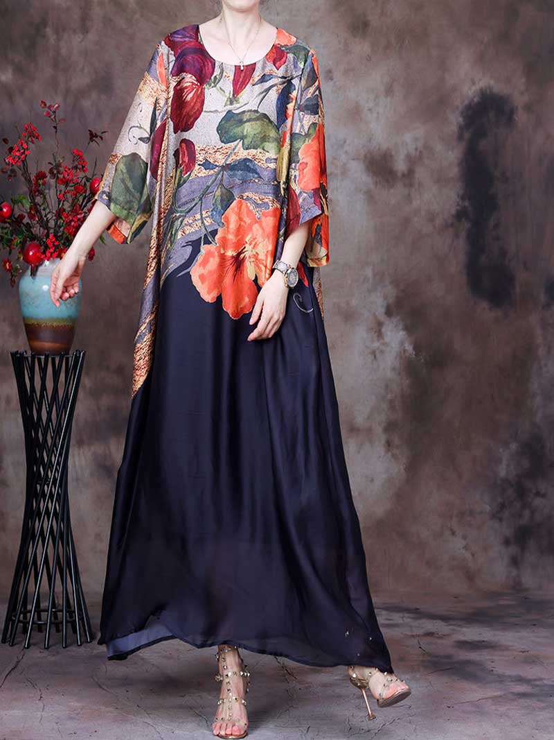 Spaghetti Strap Abstract Print Maxi Dress 6