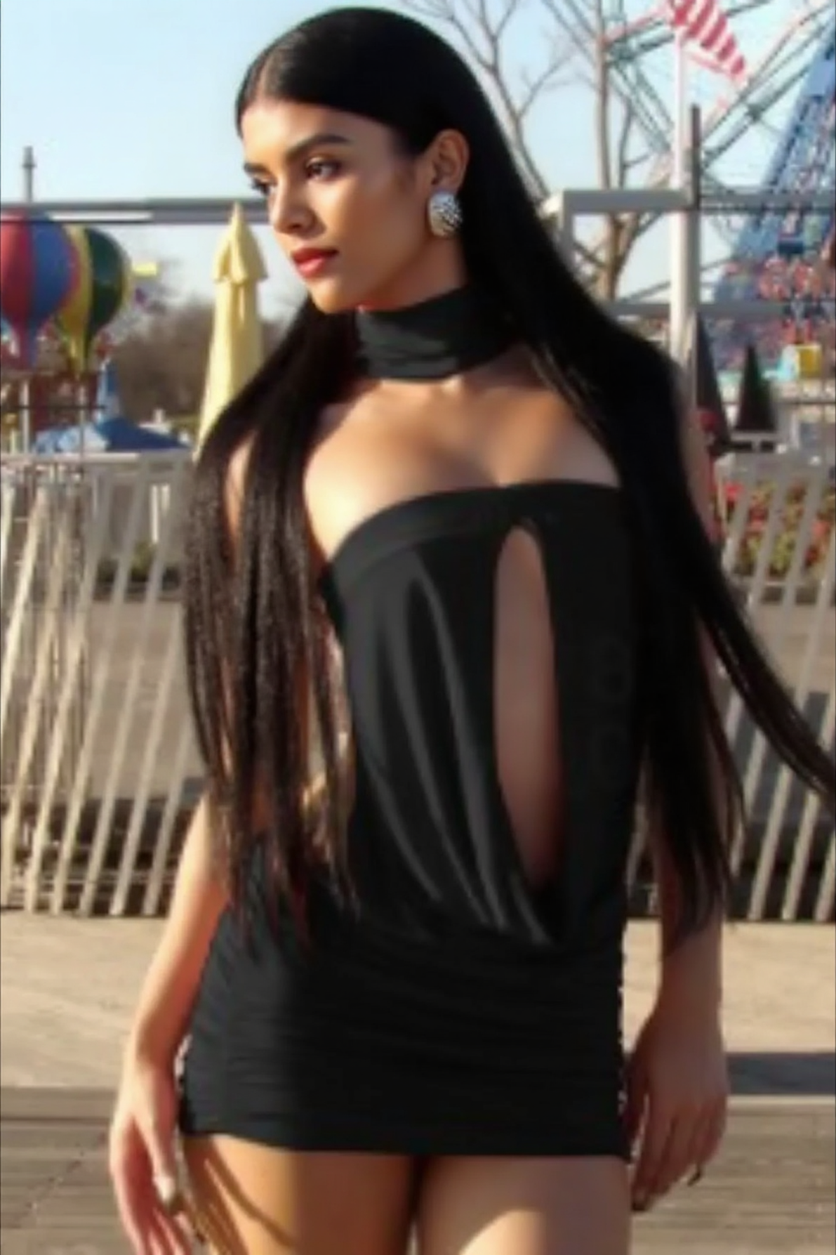Strapless Choker Teardrop Cutout Ruched Mini Dress 5