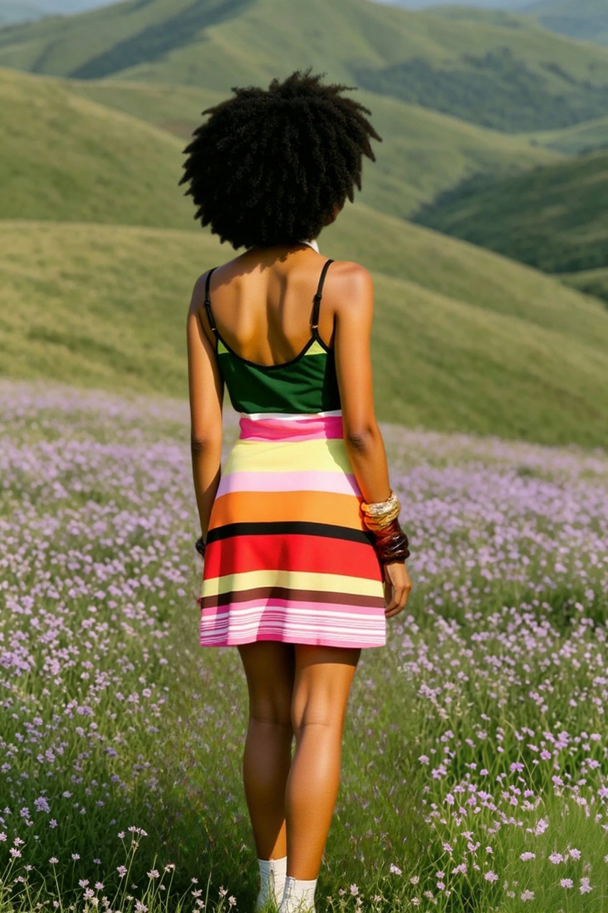 Zebra Print Spaghetti Strap Contrast Hem Mini Dress 6