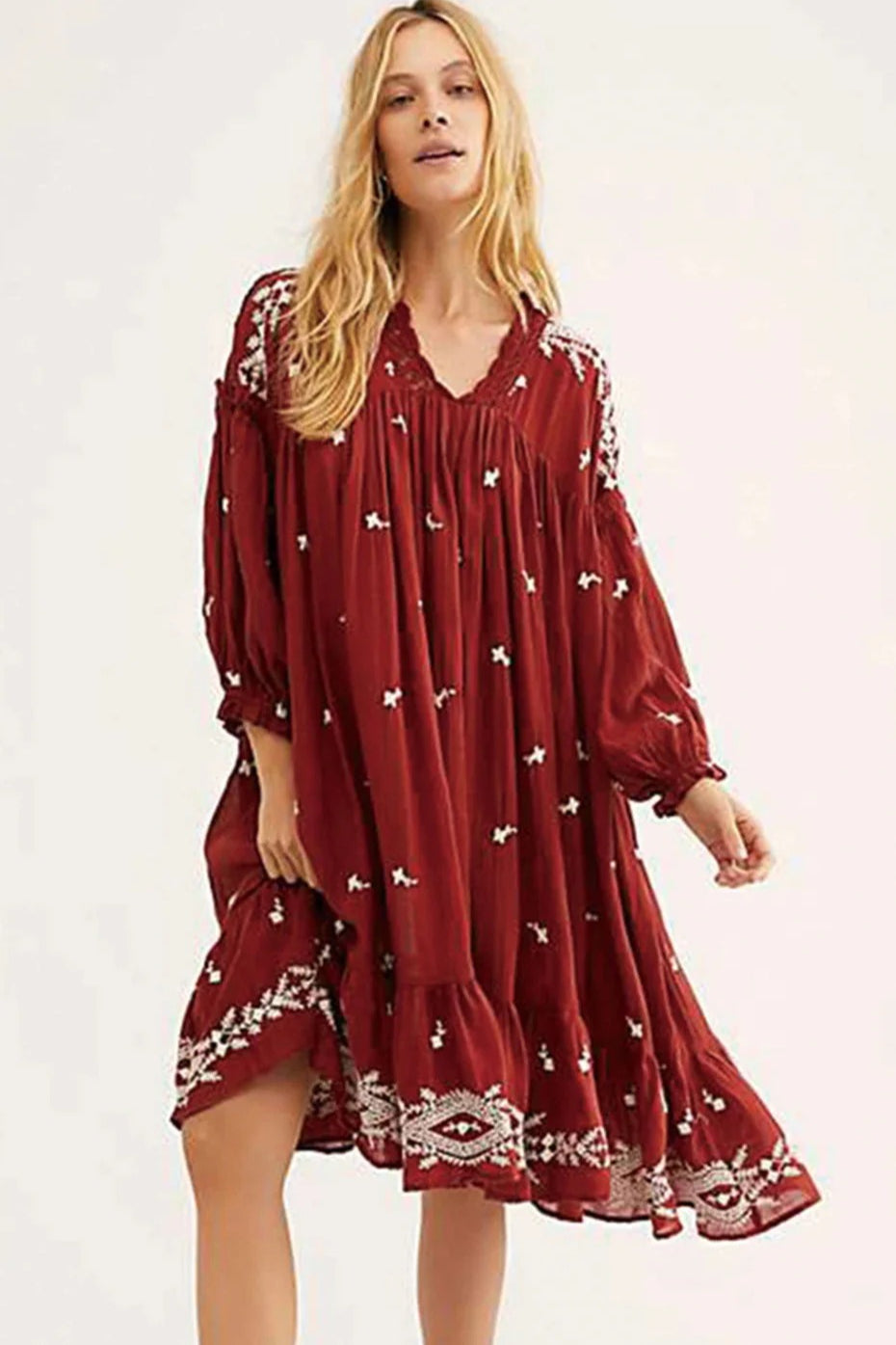 Floral Long Sleeve Midi Dress 3