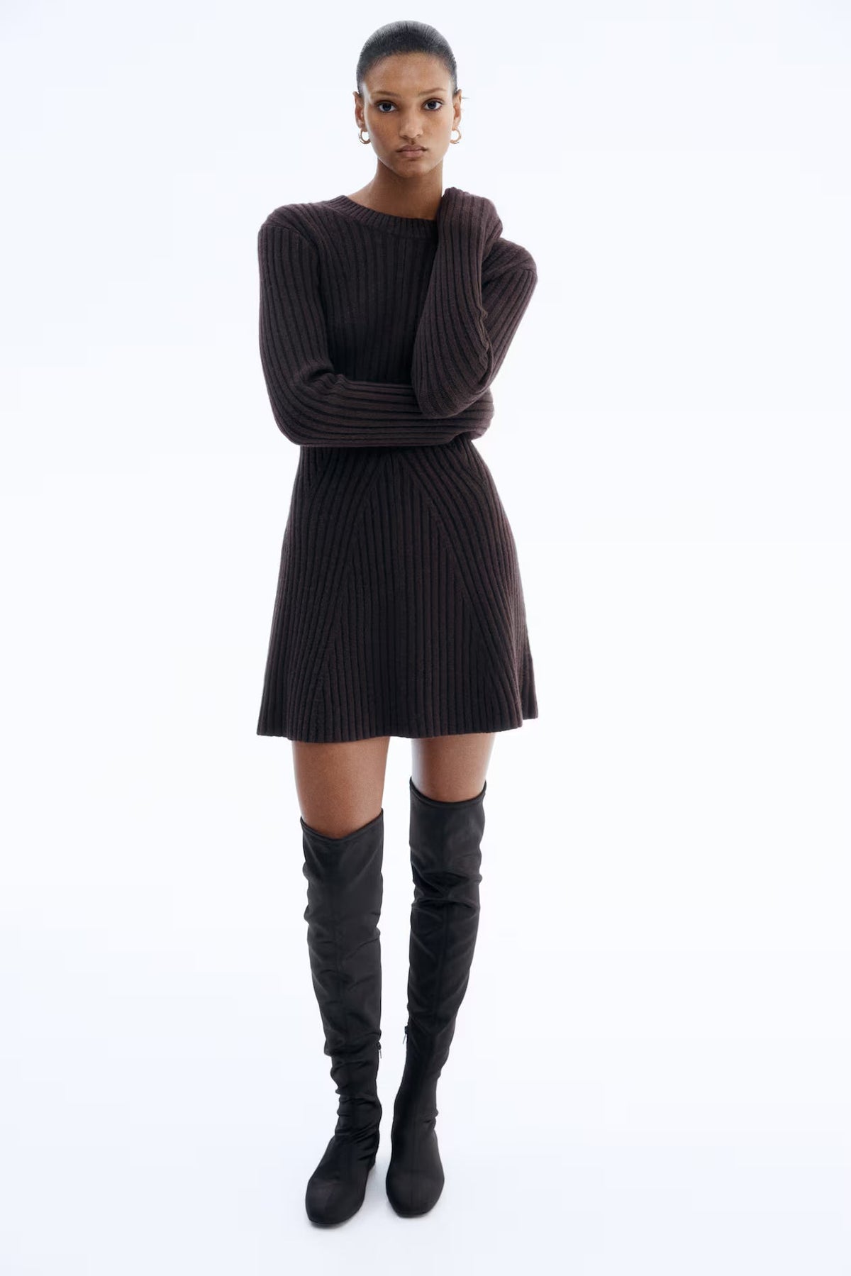 Lace Knit Scoop Neck Spaghetti Strap Mini Dress 10