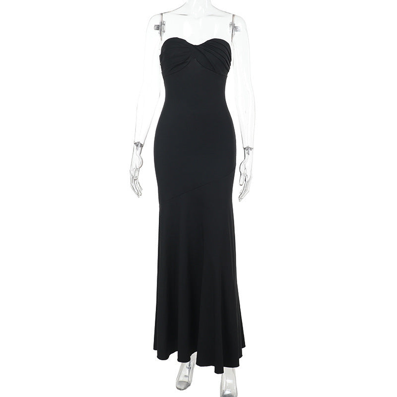 Strapless Sweetheart Twist Knot Ruched Mermaid Bandage Maxi Gown 6