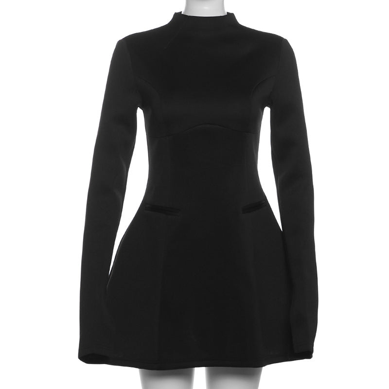 Mock Neck Ruched Cutout Bodycon Mini Dress 6