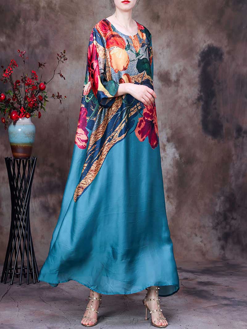 Spaghetti Strap Abstract Print Maxi Dress 7