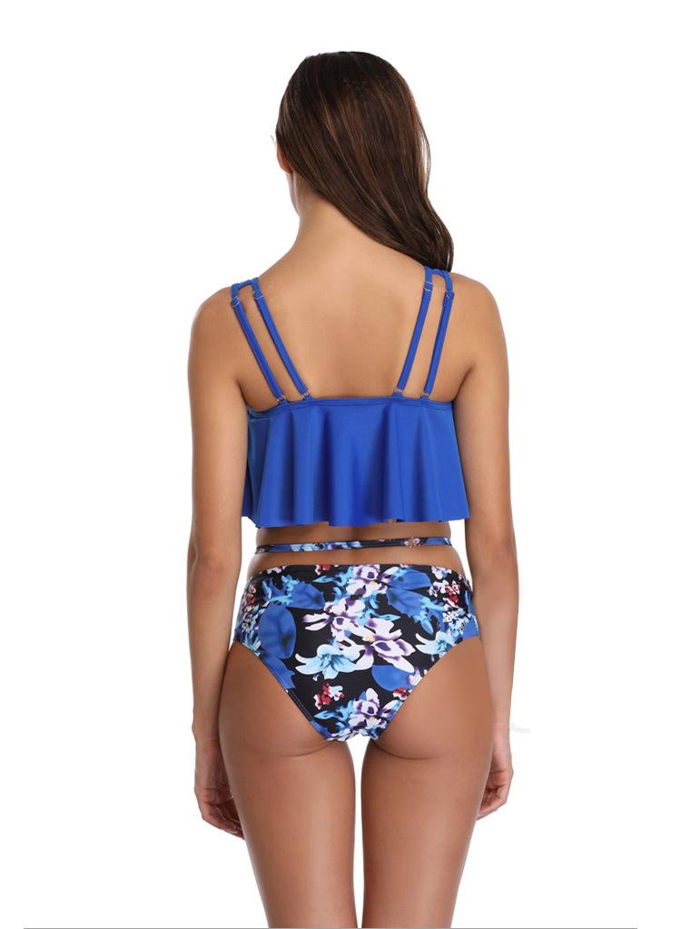 Cute High Waisted Ruffled Two Piece Tankini Swimsuit