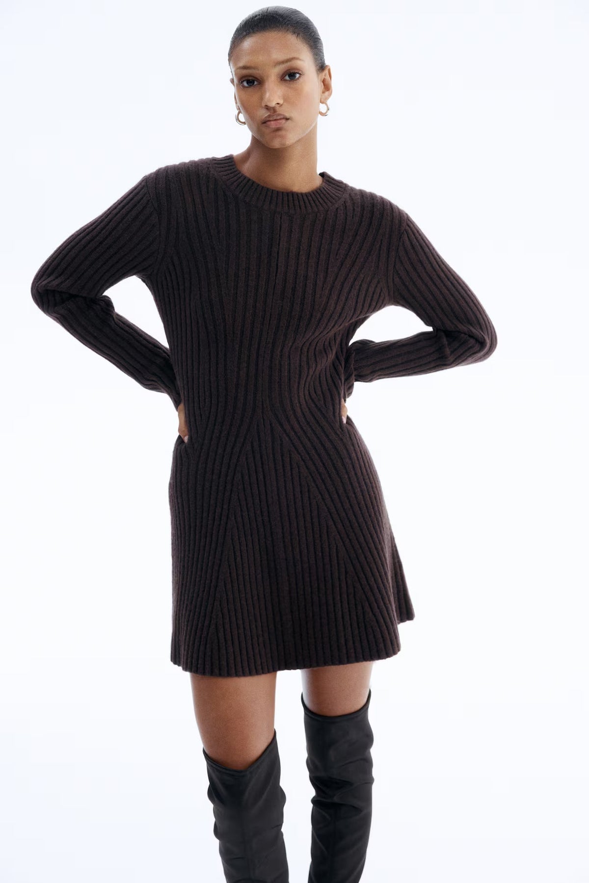 Lace Knit Scoop Neck Spaghetti Strap Mini Dress 11