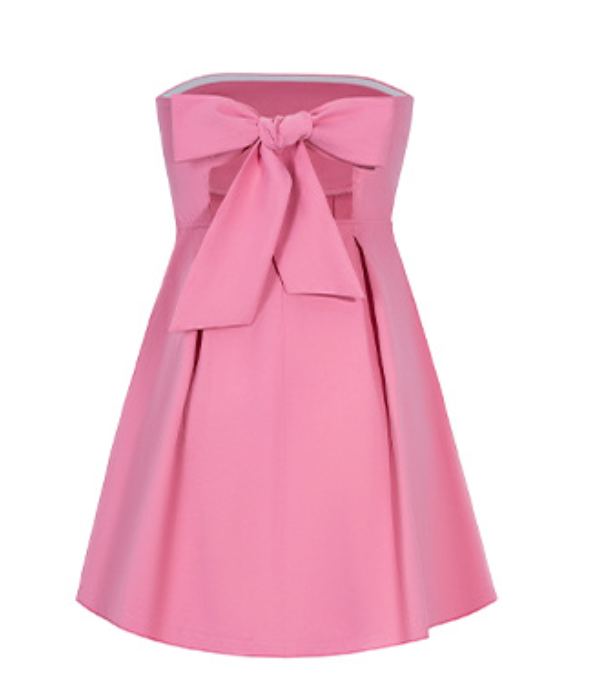 Strapless Sweetheart Pleated Bubble Hem Structured Mini Dress 8