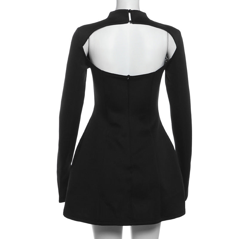 Mock Neck Ruched Cutout Bodycon Mini Dress 8