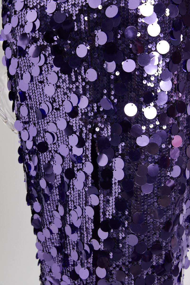Strapless Paillette Sequin Bodycon Midi Dress 8