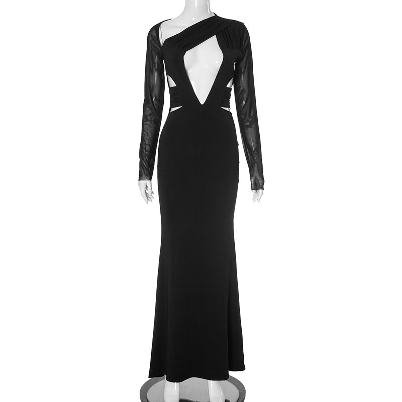 Sweetheart Spaghetti Strap Ruched Satin Column Maxi Dress 8