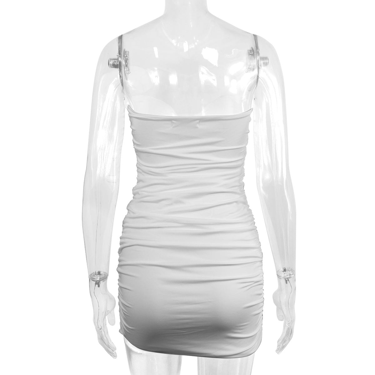 Strapless Twist Front Cutout Ruched Mini Dress 9