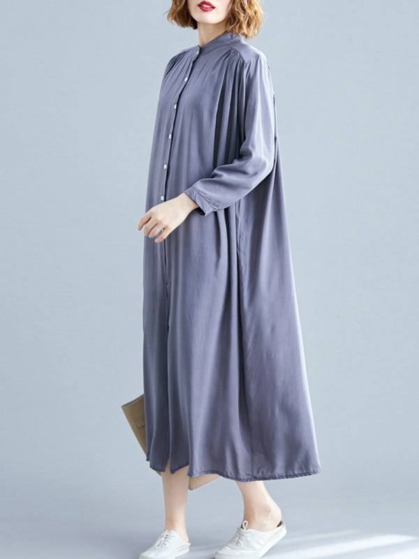 Collared Button Front Tropical Print Shirt Midi Dress 5