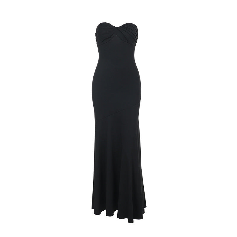 Strapless Sweetheart Twist Knot Ruched Mermaid Bandage Maxi Gown 9