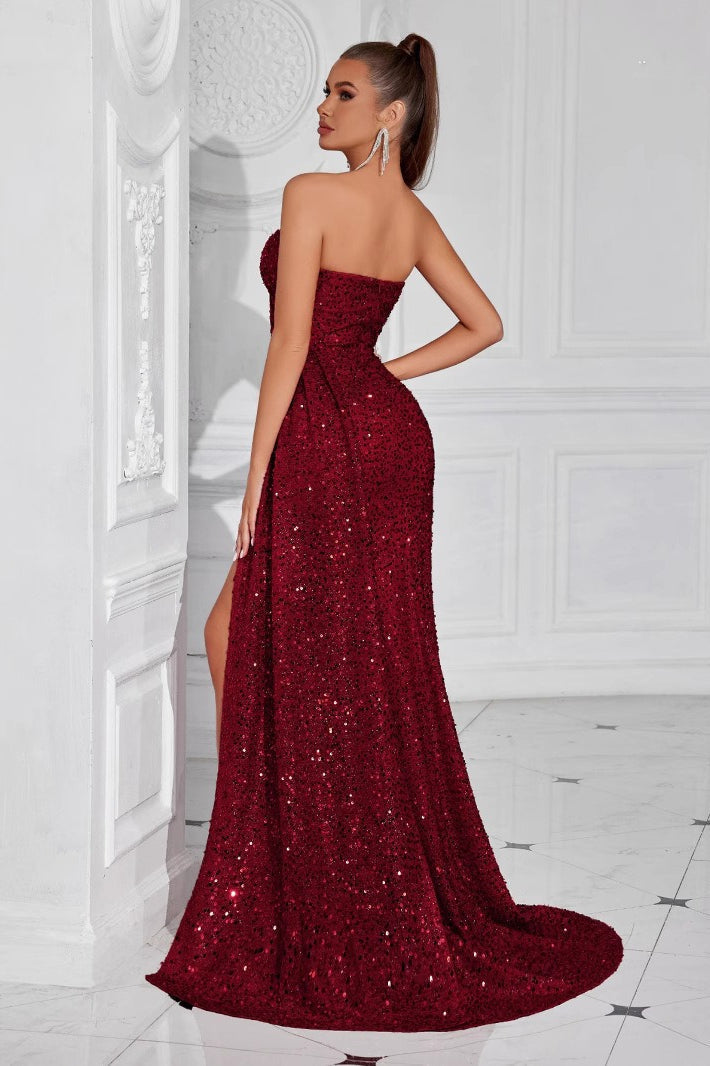 Strapless Split Maxi Dress 3
