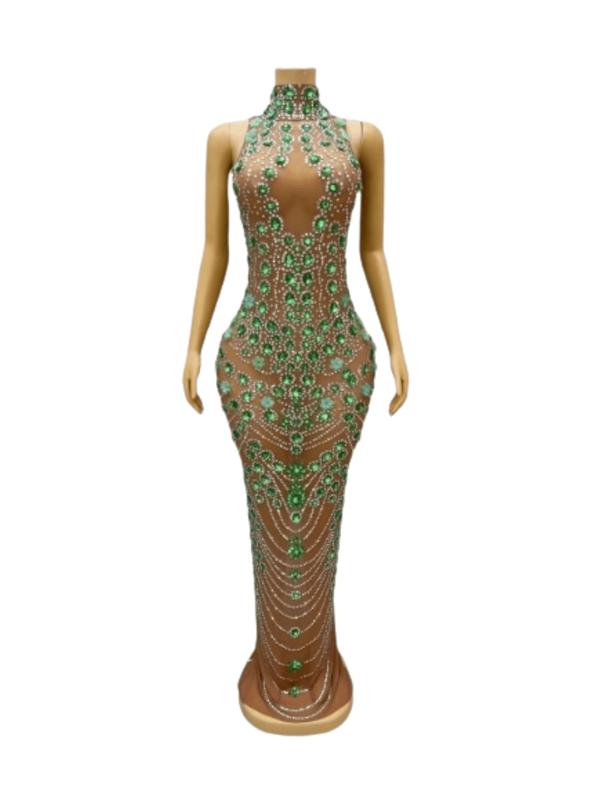 Rhinestone Embellished Column Maxi Gown 7