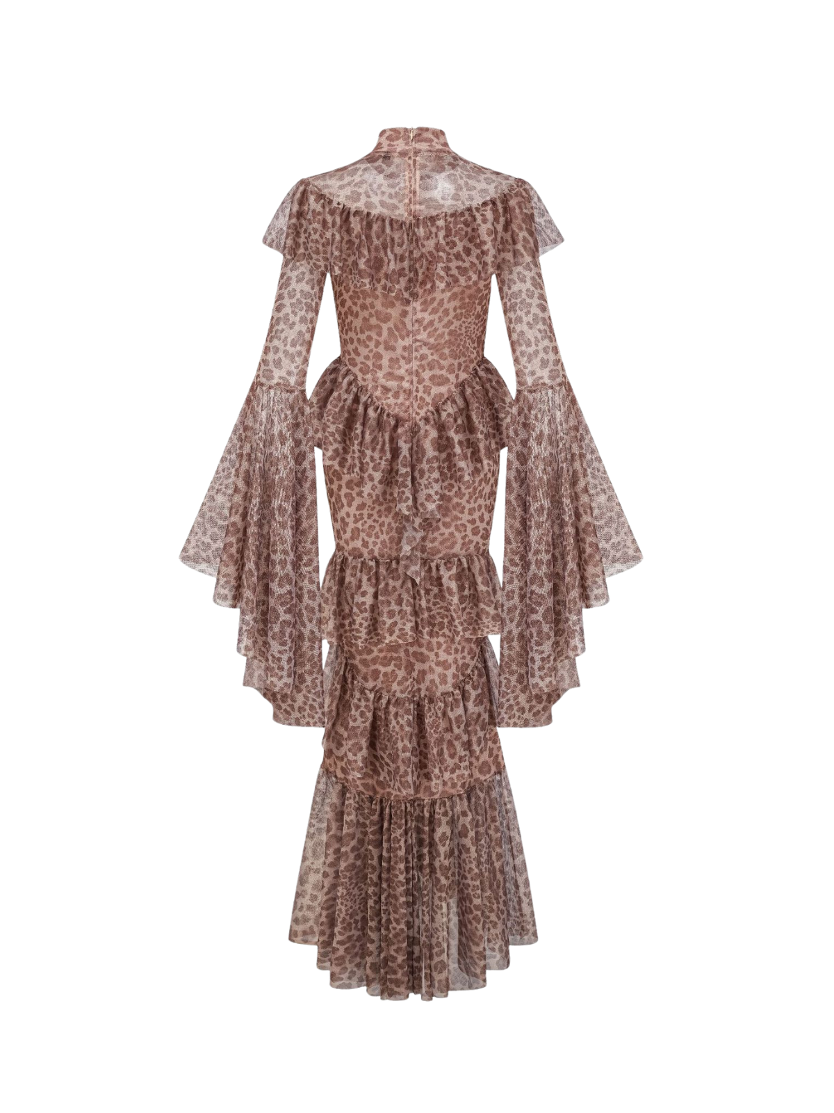 Bell Sleeve Print Smocked Waist Midi Dress 8