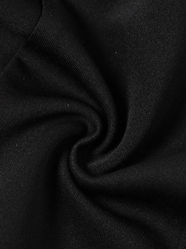 Black Strapless Ruffle Trim Bodycon Mini Dress