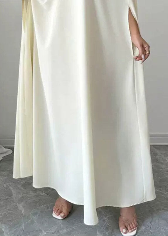 Floral Applique Illusion Mesh Cape Sleeve Floor-Length Gown 5
