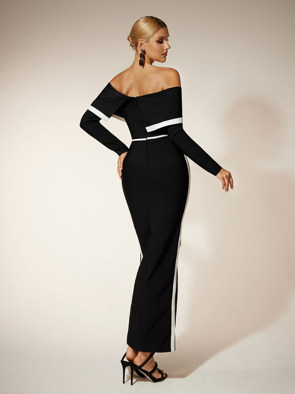 Off Shoulder Split Bandage Bodycon Dress 6
