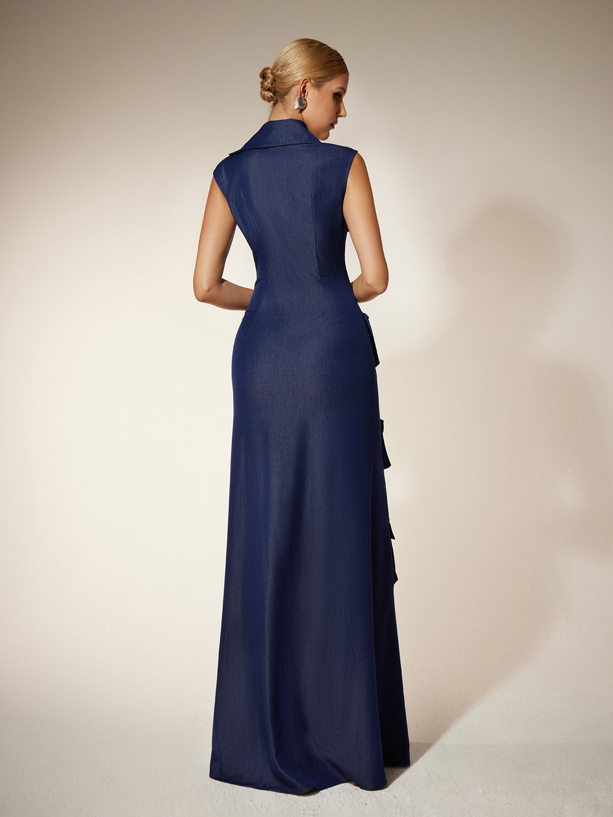 Collar Zip Pocket Utility Column Maxi Dress 6