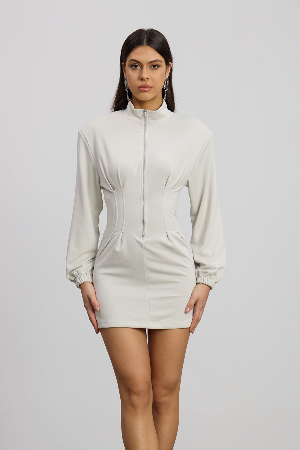 Ruched Bandeau Bodycon Mini Dress